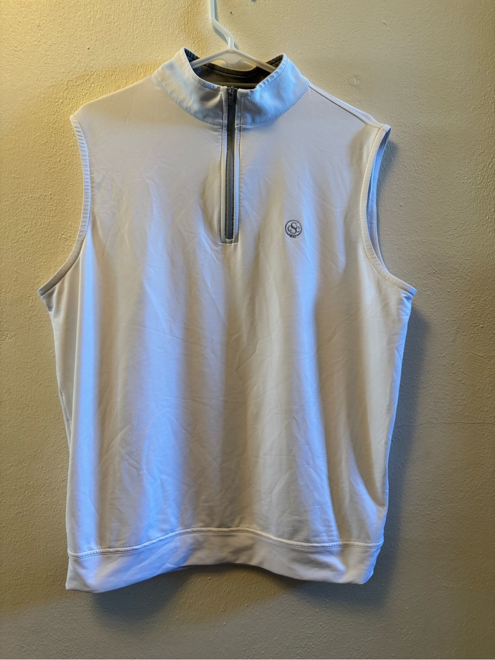 Peter Millar Crown Sport Men's Galway Quarter-Zip Golf Vest - White - Size M